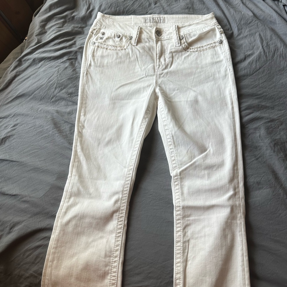 Miss Me Women's Cream Boot Cut Jeans